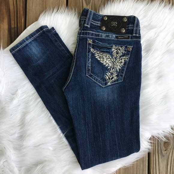 Miss Me Denim - Miss Me Skinny Jeans Angel Wing Crosses Bling